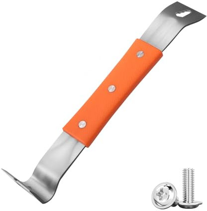 Stainless Steel Crowbar with Non-Slip Rubber Handle, Nail Lifter with Screwdriver, Multifunctional Pry Bar for Assembly and Disassembly of Furniture, Woodworking, Construction Work