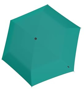 Knirps AS.050 Kleiner und mittelgroßer Regenschirm, manuelles Öffnen, kompakt, für Rucksack, winddicht, für Reisen, Unisex, 98 cm Durchmesser, einziehbar, mit Tragetasche, Pacific, Pacific Blue