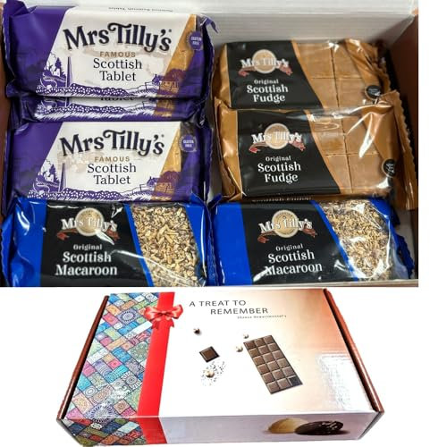 Luxury Gourmet tablet Selection Hamper (Pack of 7 Bars) - 3x Scottish Tablets, 2x Scottish Fudge, 2x Scottish Macaroon Gift Hamper