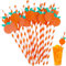 Giantree Lot de 50 pailles jetables en papier à rayures oranges - Pailles décoratives sur le thème des fruits - Paille en papier pour automne, mariage, fête prénatale, fête d'anniversaire (orange)