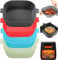 Silicone Air Fryer Liners, 7.8 inches 4PCS Liners Reusable Accessories Non-Stick, Oil-Proof, Water-Proof. Food Grade Silicon Baking Tray for Roasting Microwave (Pack 4)