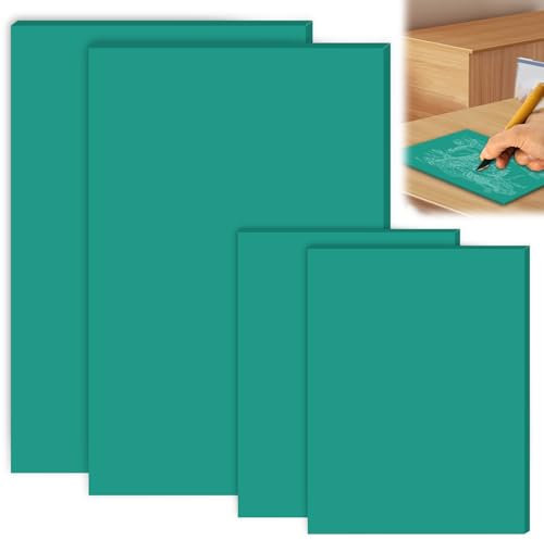 BAIFULAI 4 placas de linóleo de goma blanda, 2 placas de linóleo A4 + y 2 A6 de goma blanda, placas de linóleo verde, juego de corte de linóleo de PVC para sellos, manualidades y proyectos de