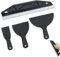 Stainless Steel Paint Shield, Paint Trim Guard, Paint Guard for Cutting in Wallpaper Scraper Edge Painting Tool Paint Trim Guard with 3 PCS Scrapers for Cutting in Paint Guide Measurement Trim Black