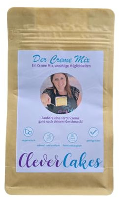Clever Cakes Creme Mix - fondanttaugliche Creme, ideal für Fondanttorten, Motivtorten und Cupcakes, 200g Beutel - einfach und gelingsicher (1er Pack)