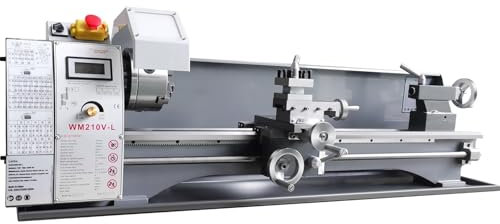 Furvveerr Metalldrehmaschine 211x750mm Halbautomatisch Drehbank Metall 50-2500U/min Tischdrehbank Tischdrehmaschine 750W Gewinde MT5 Spindelkonus Metalldrehmaschine Präzisionsdrehmaschine