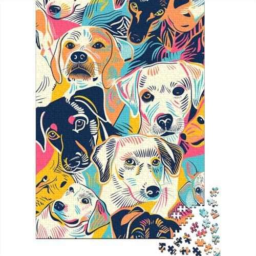 Dog4 Jigsaw Puzzles Puzzles for Adults Kids. 1000 Piece Great Gifts Challenge Toy Educational Game Home Decoration for Educational Games Gifts 1000pcs (75x50cm)