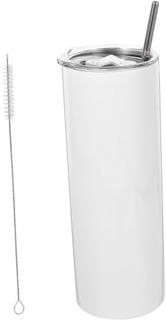 Ciieeo Taza Inoxidable con Pajita Aislante y Reutilizable para Uso Diario Vaso De Sublimación Personalizable para Bebidas Frías