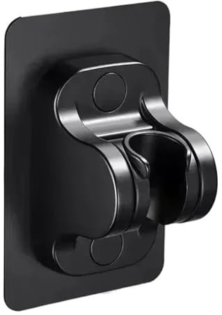 1 soporte de pared ajustable con ventosa de 360°, 12 x 8 cm, negro, 2 unidades