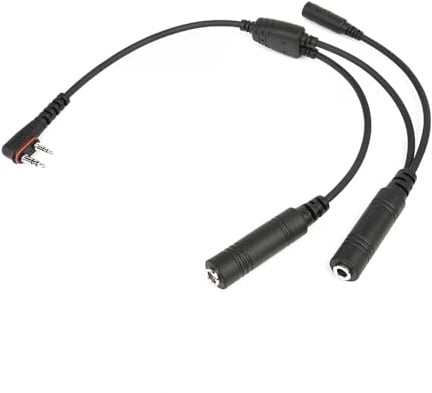 Wirenest® Aviation Headset Adapter Cable – Aftermarket Replacement for Icom OPC-2379 / OPC-499 – GA Dual-Plug Adapter with 3.5 mm PTT Jack & Rubber Seal for Icom IC-A3 A6 A14 A22 A24 A25 Radios