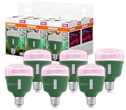 OSRAM LED STAR LÁMPARA DE CRECIMIENTO T 80 20 W 650 lm | LED Star Grow Lamp T 80, LED Lamps, verde, 80 mm dia, 25000 h, Paquete de 6