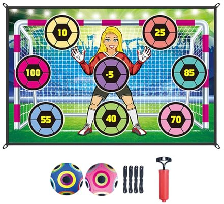 RNXRZANK Fußballspiel Set für Kinder, Flanell Zielscheibe, Fußball Genauigkeitsübung, Zielwurfspiel mit Bällen, Partyspiel für Park, Strand, Rasen, Style D
