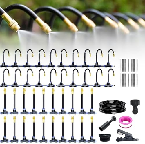 Bewässerungssystem Garten,85 Stück Tropfbewässerungssystem,20M Bewässerungsschlauch,Gartenbewässerung Misting Kühlsystem für Flower Bed,Landschaft und Terrasse Pflanzen (10M Bewässerungsschlauch)