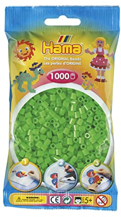Hama 207-42 Bügelperlen 1000 Schreibwaren, grun fluor, one size