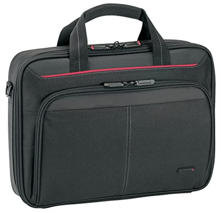 Targus Classic Clamshell Sacoche pour Ordinateur Portable 12.1-13.4, Sac à Bandoulière Homme Femme Confortable, Mallette Ordinateur Portable avec Poches - Noir, CN313