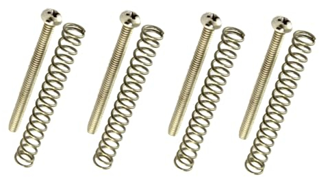 Allparts GS-0012-001 Schrauben mit Federn für Humbucker Tonabnehmer (4 Stück) chrom