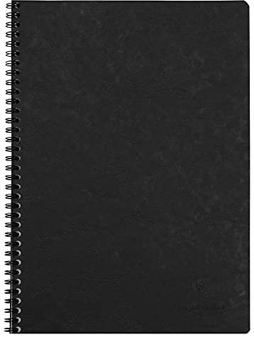 Clairefontaine 781451C Spiralbuch (DIN A4, 21 x 29,7 cm, Age Bag liniert mit Rand, 50 Blatt) 1 Stück schwarz
