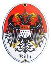 Köln Emaille Schild Köln 11,5 x 15 cm Emailschild Oval.