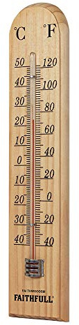 Faithfull Thermometer Wall Wood 260mm