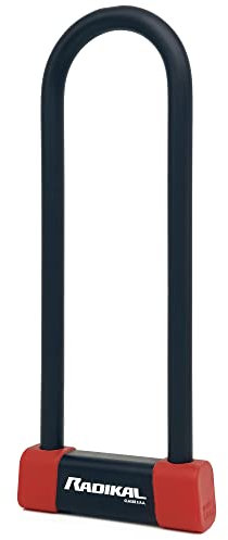 RADIKAL RK300R Candado Moto U Premium Homologado SRA, 85x300mm Más Opciones Bloqueo, Arco ø18mm Acero Cementado Revestido de Doble Cierre, Cerradura Antirrobo U Lock Motocicleta Scooter Bici Eléctrica