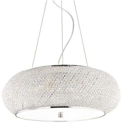 Ideal Lux Pendelleuchte Pasha' SP10 - Glam - Chrom - 55 x 148 cm - Indoor - Energieeffizient - Dimmbar