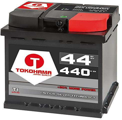 Tokohama T1-54440 Autobatterie 12V 44AH 440A/EN ersetzt 45Ah 46Ah 47Ah Starterbatterie