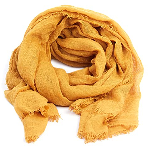 Karl Loven Halstücher Damen - Halstuch - Zerknittert - Pashmina - Schal - Hals, Senfgelb