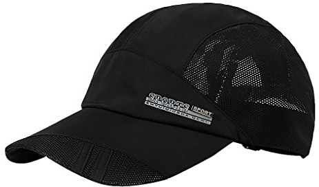 JIAHG Herren Baseball Cap Sonnenhut schnell-trocknend Baseball Sonnen Sport Cap Baseballmütze Faltbar, Leicht, Verstellbar, Baseballkappe für Draußen, Sport und Reisen, Schwarz, Einheitsgröße