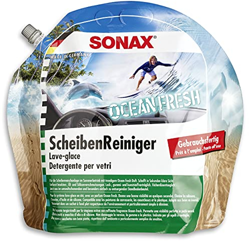 SONAX ScheibenReiniger gebrauchsfertig Ocean-Fresh (3 Liter) Sommerscheibenreiniger mit frischem und einzigartigem Ocean-fresh Dufterlebnis für die Scheibenwaschanlage | Art-Nr. 03884410