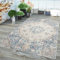 TT Home In-& Outdoor Teppich Küche Wohnzimmer Wetterfest Balkon Vintage Design Abstrakt, Farbe: Blau, Größe:160x230 cm