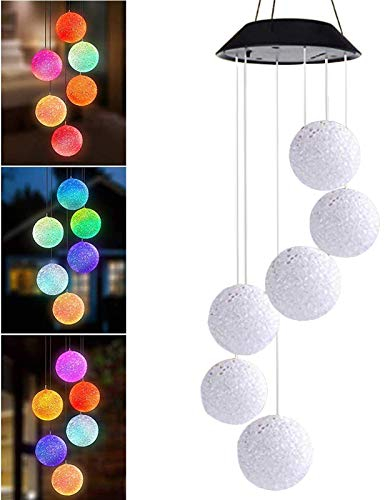 Lixada Solar Windspiele für Draußen, Windspiel Solar Gartenleuchte Gartenbeleuchtung Solarleuchte Deko Garten Gartenlampe Wasserdicht LED Solarlampen für Terrasse Deck Hof Rasen Hinterhöfe Wege