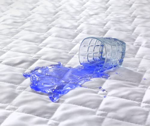 Ellegansi® wasserdichte matratzenschoner 140x200 cm, gesteppt mit starken elastischen Ecken, atmungsaktiv und geräuschlos, ultraweiche, gebürstete Mikrofaser, maschinenwaschbare Matratzenauflage