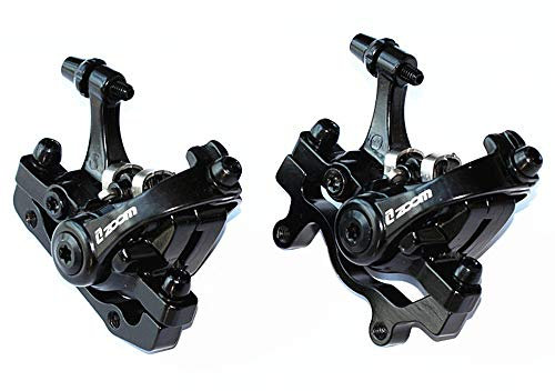 BUCKLOS Mountain Bike Mechanical Disc Brake Caliper with Adapter, MTB Dual Piston Line Pulling Brakes Aluminum Alloy Calipers Front +Rear with Brake Pads for Road Bike, Mountain Bike