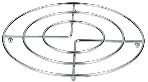Salvamanteles Metalico Redondo, 22,5x22,5x5cm, Acabado Cromado