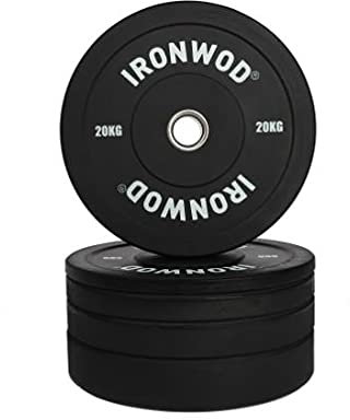 EXTREME FITNESS Ironwod Black Olympic Rubber Bumper Weight Plates Barbell Weights Set for Strength Training and Weightlifting 2 (5kg Pair)