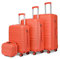 Kono Set de 4 Valises avec Vanity Case Rigide Ensemble de Bagage Cabine 55cm+ Valise Moyenne 65cm + Valise Grande Taille 75cm à 4 roulettes et Serrure TSA, Rose Corail