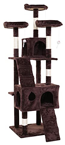 ESTEXO Katzenkratzbaum Kratzbaum Katzenbaum 170 cm XXL Spielbaum Kletterbaum für Katzen Kratzmöbel Spielmöbel Braun