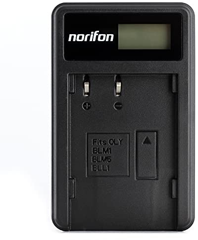 BLM-1 LCD USB Chargeur pour Olympus C-5060 Wide Zoom, C-7070 Wide Zoom, C-8080 Wide Zoom, E-1, E-3, E-30, E-5, E-520, EVOLT E-300, EVOLT E-330, EVOLT E-500, EVOLT E-510 Caméra et Plus