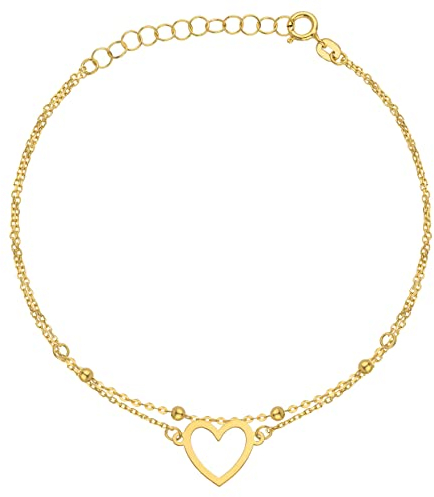 Goldarmband 333 8k Gold Gelbgold Herz Kugel Gravur