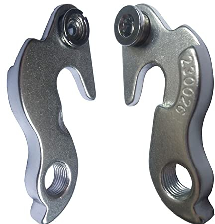 Emiif Schaltauge für Hinterradgetriebe Mech, Hinterradgetriebe, Schaltwerk-Haken, Ausfall-Adapter mit Schraube Fahrräder, Silber