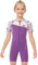 Mädchen 2.5mm Neoprenanzug Kinder Einteiler Tauchanzug Tropisch Violet Kurzarm Shorty Badeanzug Schnorchel One Piece Wetsuit XL