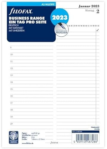 Filofax A5 Multi 1 Tag auf 1 Seite (deutsch)2023, 23-68546, White