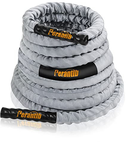Perantlb Battle Rope for Fitness, 1.25-inch 30ft Training Rope is Suitable for Fitness Beginners, Women and Teenagers,Exercise Ropes Training Ropes for Home Gym(Without Anchor kit)