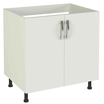 HOGAR24 ES - Mueble Bajo Fregadero 2 Puertas Color Blanco, Medidas: 85 x 80 x 58 cm