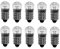 10 Stück Kugellampe E10 4,5V - 4,8V 0,2 A Glühlampe Glühbirne Miniatur Schraubfuß Warmweiß 30LM (4,8V)