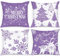 Lanpn 4 Stück Weiß und Lila Kissenbezug Weihnachten Kissenhülle 45x45 cm, Winterliche Schneeflocken Dekorative Weihnachtskissen für Weihnachtsdeko Christmas Bettwäsche Sofa Decorations (Violett)