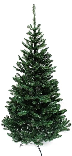 Künstlicher Weihnachtsbaum PVC mit Metallständer Tannenbaum Gute Qualität Klappsystem Christbaum Kunstbaum (180 cm)