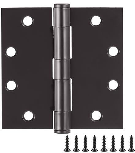 Türscharniere für Innentüren 9er Pack 11,4 cm x 11,4 cm - Vierkant-Türband aus Stahl - matt schwarz - passend für Standardtüren - Design House 189902