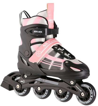 Nils Extreme 2-In-1 Inliner Eishockey Chaska, Farbe:Rosa-Weiß, Größe:S(31-34)