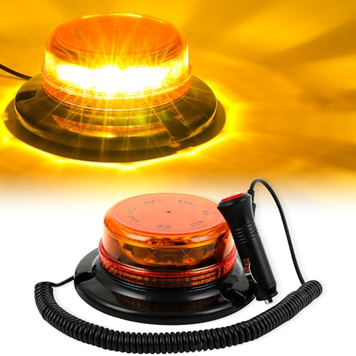 DREAMIZER Lampeggiante Emergenza Avvertimento Strobo Luci, Omologati E9 ECE R10 Luce Stroboscopica, 36LED 10V-30V Rotant magnetica Luce Di Avvertimento Veicoli, Carrelli Elevatori, Camion, Trattori