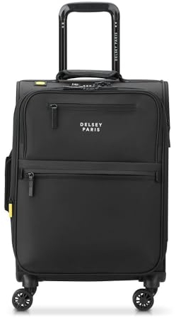 DELSEY PARIS Maubert 2.0 4 Double Rolls Expandable Cabin Trolley WP 55 Black